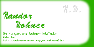nandor wohner business card